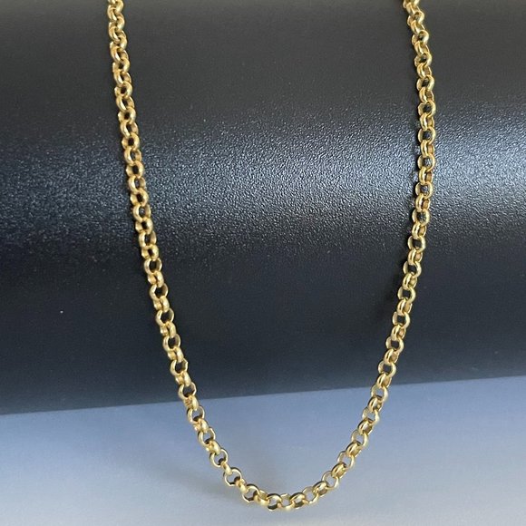 Solid 14K Gold Rolo Link Chain Necklace 18 inch, 2.5 mm,4.54 gram - Picture 11 of 17